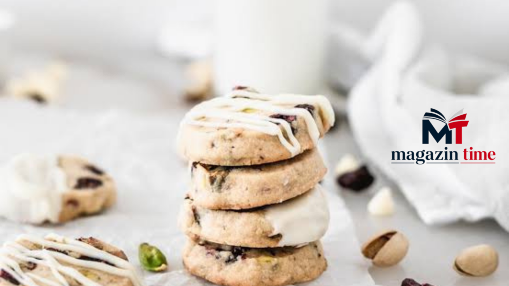 Cranberry Pistachio Shortbread Cookies